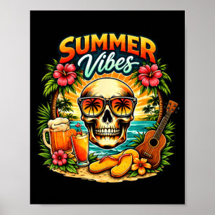 Life is better at the beach retro palm trees poster