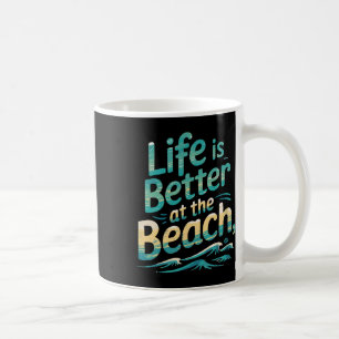 Life Is Better At The Beach Retro Summer Vacation Coffee Mug
