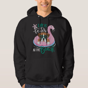 Life is better at the beach Summer Vacation Boxer Hoodie