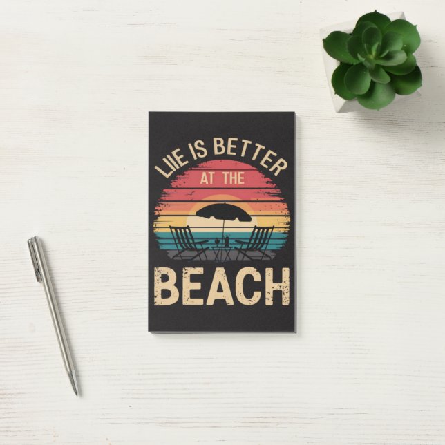 Life Is Better At The Beach Summer Vacation Vibes Post-it Notes (Office)