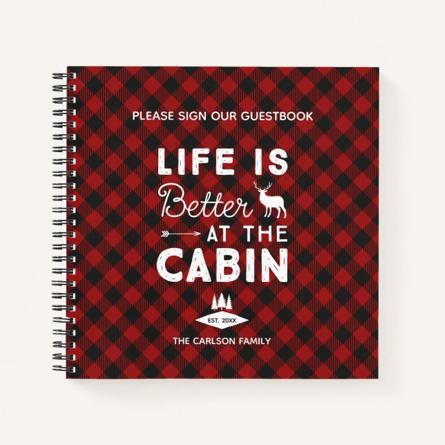 Life is Better at the Cabin Family Guest Book (Front)