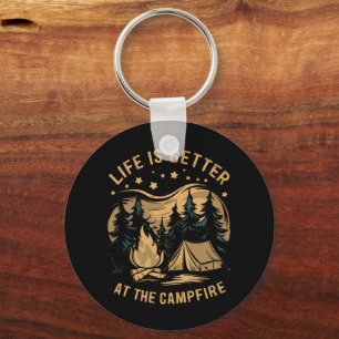 Life Is Better At The Campfire Camper Camp Camping Key Ring