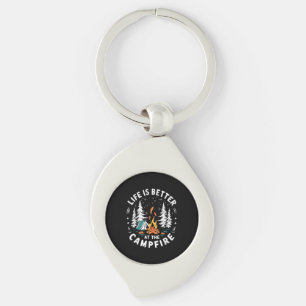 Life is Better at The Campfire Funny Camping Key Ring