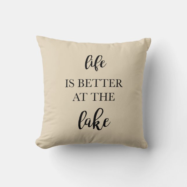 Life is Better at the Lake Beige Pillow (Front)