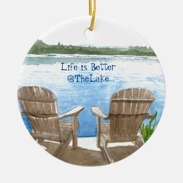 Life is Better at the Lake Ceramic Tree Decoration (Front)