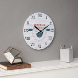 Life is Better at the Lake | Family Name Large Clock<br><div class="desc">Add a stylish & trendy look to your home or office with our rustic lake house clock. Add your custom wording to this design by using the "Edit this design template" boxes on the right hand side of the item, or click the blue "Customise it" button to arrange the text,...</div>