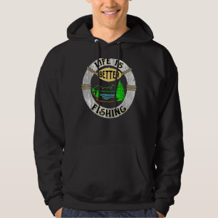 Life Is Better At The Lake Funny Camping Fishing T Hoodie