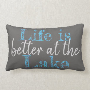 LIFE IS BETTER AT THE LAKE LUMBAR CUSHION