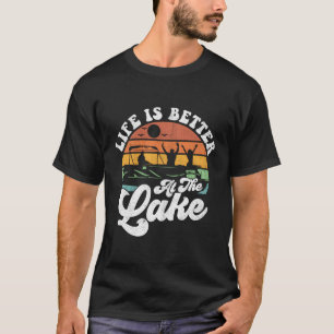 Life Is Better At The Lake Pontoon Boat Funny Boat T-Shirt