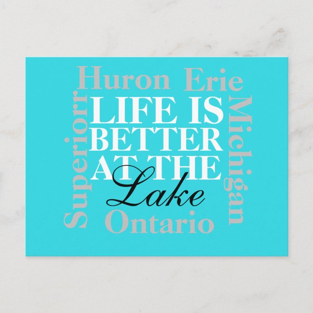 Life is better at the lake postcard (Front)