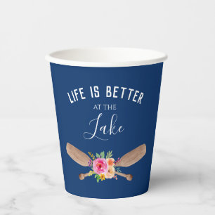 Life Is Better At The Lake Rustic Chic Paper Cups