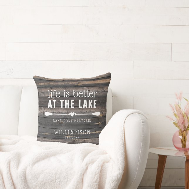 Life is Better at the Lake Rustic Cushion (Couch)