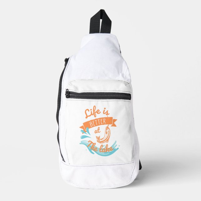 life is better at the lake sling bag (Front)