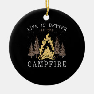 Life Is Better By The Campfire Ceramic Tree Decoration