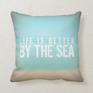 Life is Better by the Sea Beach Square Pillow