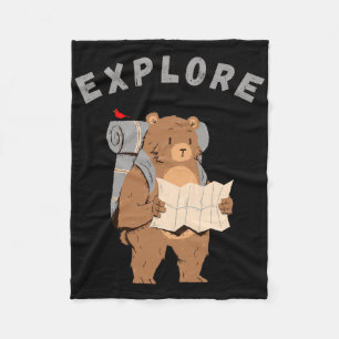Life Is Better Camping And Exploring Fleece Blanket