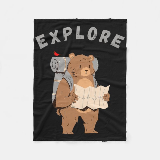 Life Is Better Camping And Exploring  Fleece Blanket (Front)