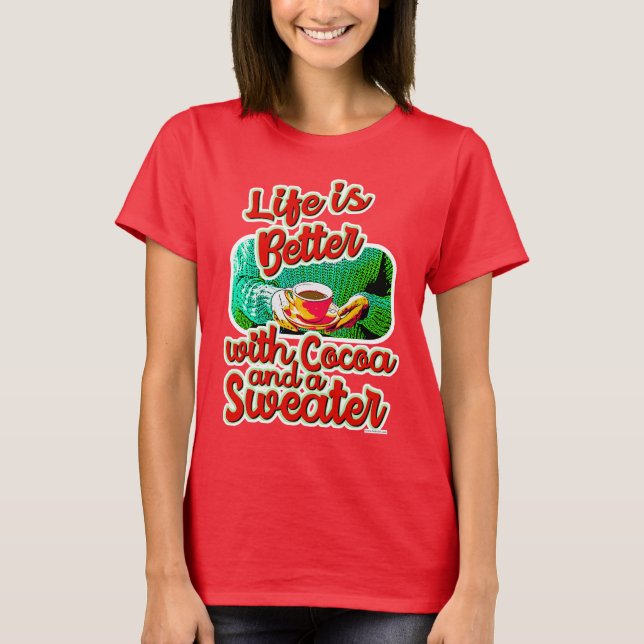 Life is Better Cocoa Fun Holiday Sweater Logo (Front)