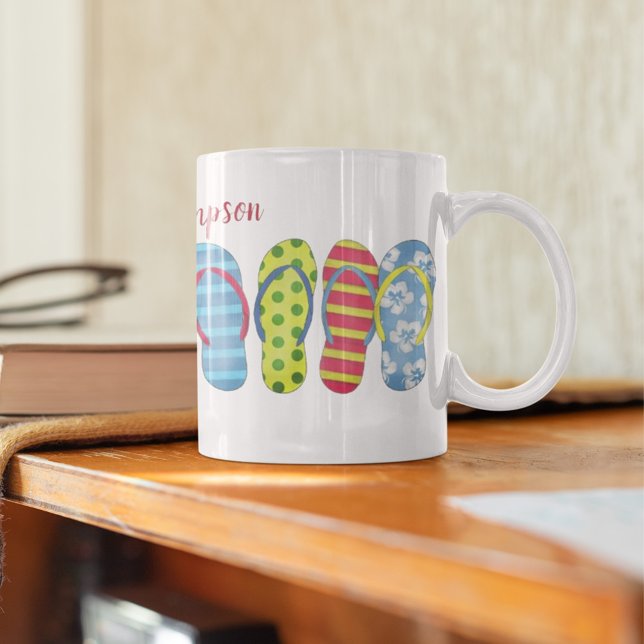 Life is Better Flip Flops Typography Personalised Coffee Mug (Creator Uploaded)