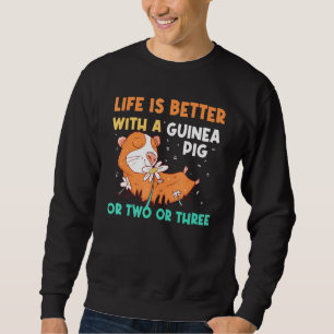 Life Is Better Guineas Wheek Cavy Kids Guinea Pig Sweatshirt