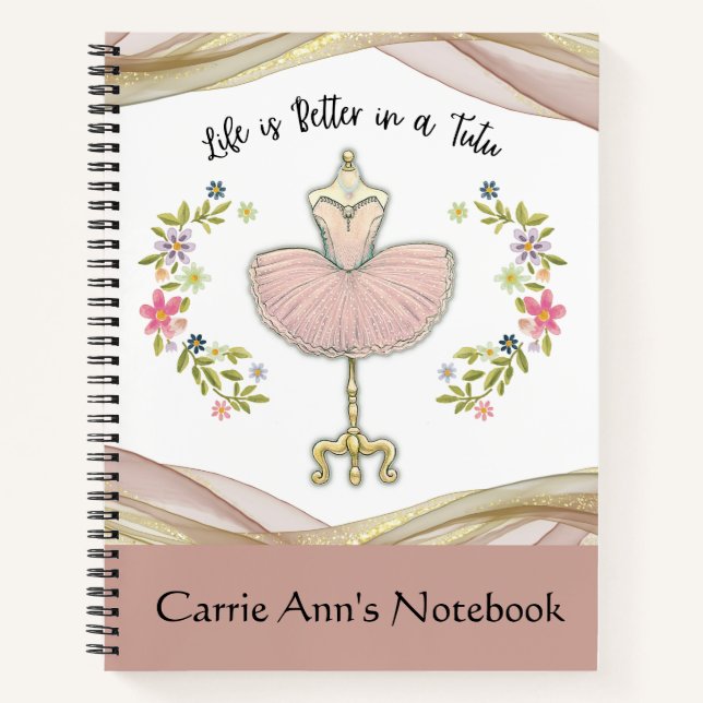 Life is Better in a Tutu Personalised Notebook (Front)