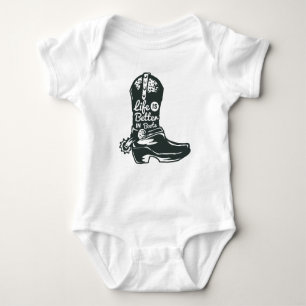 Life is Better in Boots, Cowboy Boots Baby Bodysuit