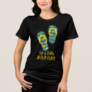 Life is Better in Flip Flops Custom Matching  Tri-Blend Shirt