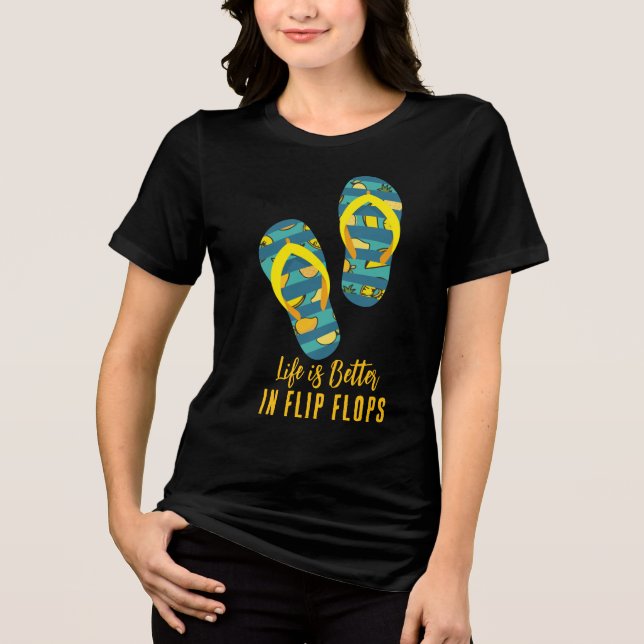 Life is Better in Flip Flops Custom Matching  Tri-Blend Shirt (Front)