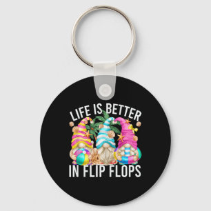 Life Is Better In Flip Flops For Beach Girls Summe Key Ring