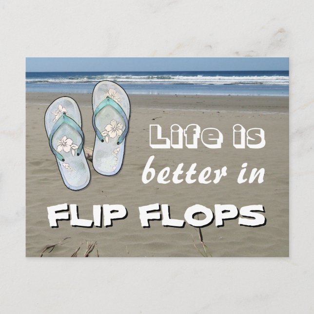 Life is better in Flip Flops Postcard (Front)