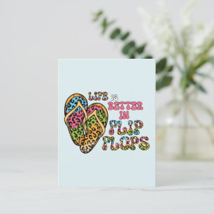 Life is Better in Flip Flops- Summer Vibes Postcard