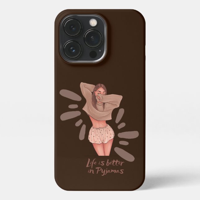 Life is better in Pyjamas Cute girl Phone Case (Back)