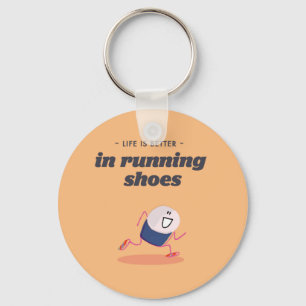 Life is better in running shoes key ring