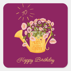 Life is better in the garden personalise card   square sticker