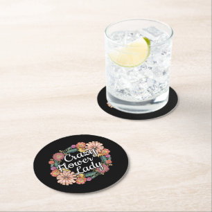 Life is Better in the Garden - Zinnia Flower Round Paper Coaster