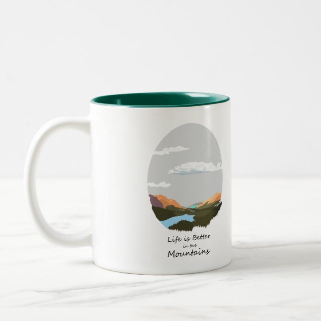 Life is better in the mountain Two-Tone coffee mug (Left)