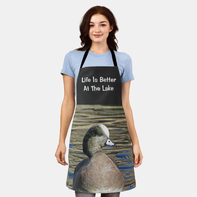 Life Is Better Lake American Wigeon Wild Bird Apron (Worn)