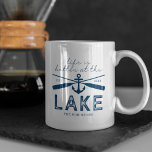 Life is Better Lake House Family Name Mug<br><div class="desc">Personalised lake house mug featuring the fun saying "life is better at the lake",  boat oars,  an anchor,  your family name,  and year established.</div>