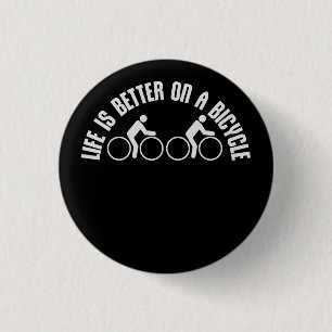 Life is Better on a Bicycle Cycling Quote Sport 3 Cm Round Badge