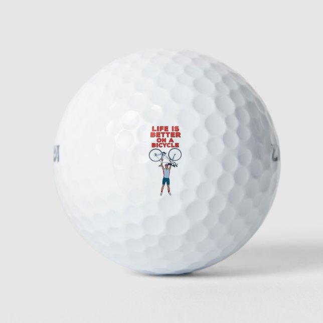 Life is Better on a Bicycle Golf Balls (Front)