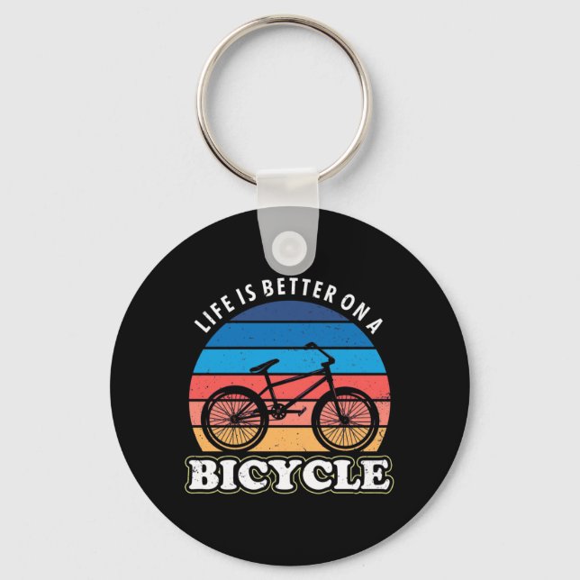 Life Is Better On A Bicycle Key Ring (Front)
