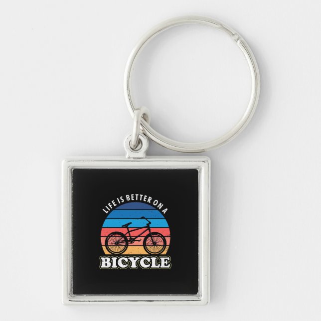 Life Is Better On A Bicycle Key Ring (Front)
