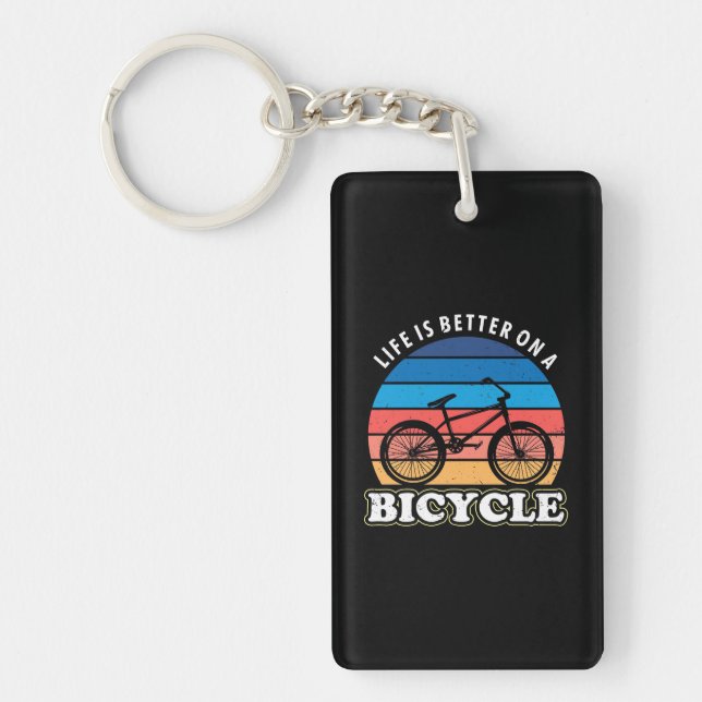 Life Is Better On A Bicycle Key Ring (Front)