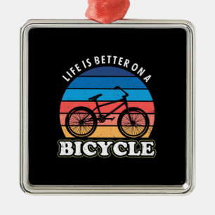 Life Is Better On A Bicycle Metal Tree Decoration