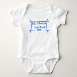 Life Is Better On A Boat border quote Baby Bodysuit