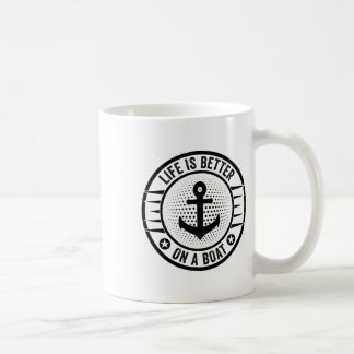 Life Is Better On A Boat Captain Boater Boating Po Coffee Mug