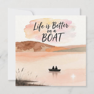 Life is Better on a Boat Holiday Card