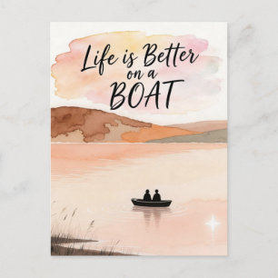 Life is Better on a Boat Postcard