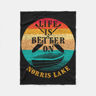 Life Is Better On Norris Lake Funny Boating Humour Fleece Blanket