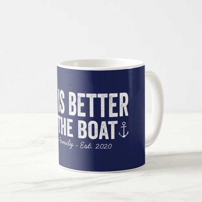 Life is Better On the Boat Mug | Navy (Front Right)